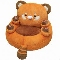 Floor Cushion with Backrest Soft Lazy Chair Sumptuous Round Seat for Students, brown