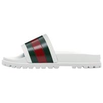 GUCCI Web šlepetės vyriškos Baltos Raudonos Žalios 429469 GIB10 9079 39 white