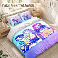 Kpop Demon Hunters Bedding Set, 1 Duvet Cover & 2 Pillowcases Soft Comfortable Bedroom Home Textile Decor 140cmx200cm