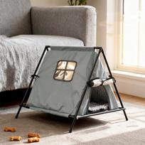 Foldable Outdoor Pet Tent Portable Cat Teepee Tent Minimalist Insulated Dog House  Camping Use pilka