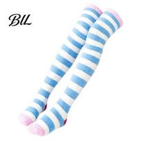 Warm Winter Socks 1 Pair Women Thigh High for Winter, Thickened Coral Fleece Leg Thick Warmer Long Stockings, Fluffy Over Knee Boot Girls Non Slip One Size C