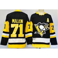 Mens Vintage Ice Hockey Jersey 87 Crosby Malkin Embroidered Team Uniform Training Casual Wear XXL Chest 56cm