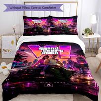 Grand Theft Auto Bedding Set Perfect for Guest Room Soft Fabric Perfect Gift for Friends Family 140cmx200cm
