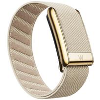 Tinka Whoop 5.0 apyrankės dirželiui, nailoninis pintas elastinis MG Sports pakaitinis apyrankės dirželis su ryškiai sidabro U formos metalu WHOOP 5.0 beige