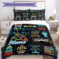 Gamepad Customize Your Name Bedding Set Breathable Duvet Cover With Pillowcases Decorative Bed Linen For Bedroom Home Decoration Birthday Gift 135cmx200cm white
