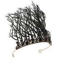 Elegant Vintage Crown Headwear Practical Hair Accessory Unique Hairpieces for Men and Women at Party Celebrations black