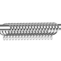 Metaliniai užuolaidų žiedai Kabinami kabliukai užuolaidų strypams Stulpui Voile Sunkūs žiedai 6/12/24/48/60/84/96 VNT Užuolaidų laikiklio kabliukai 6PCS sidabras