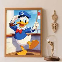 Disney Donald Duck Diamond Painting Art Kit Handmade DIY5D Home Decor Gift Round 20x30cm blue