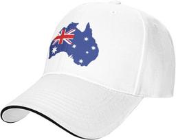 Australia Flag Map Baseball Cap Polyester Casual Sun Protection Adjustable Adult Cap Adjustable blue