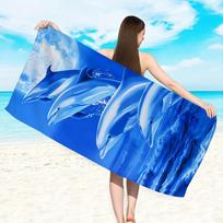 Sea Turtle Geometric Print Beach Towel Ultra Soft Absorbent Quick Dry Towel for Beach Swimming Gym Outdoor Activities 50x100cm blue