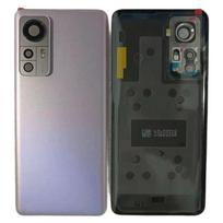 + Glass Battery Back Cover For Xiaomi 12 12X Mi 12 Housing Rear  Lid Mobile Case+Adhesive Chassis With Camera Frame Lens Purple (Glass) gray