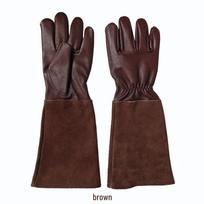 Karvės odos avikailio suvirinimo ir sodo pirštinės - Atsparios dėvėjimuisi ir karščiui, minkštos odos darbo apsauga 41cm Cowhide Garden Gloves Brown M black