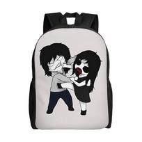 Retro Jeff Vs Jane Fight CCreepypasta Schoolbag Ladies Fashionable mochila Large Capacity Laptop Bag Back To School Season One Size white