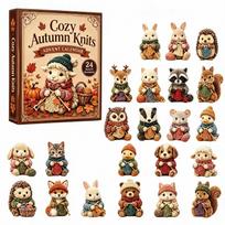 Christmas Advent Calendar - Knitting Figure, Cute Collectible Holiday Surprise Toy One Size beige