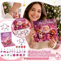 Christmas Bracelet Advent Calendar Days - Holiday Jewelry Countdown Set for Women and Girls One Size black