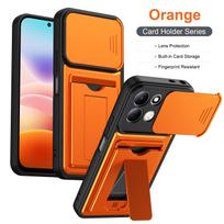 Armor Bracket Holder Shockproof Wallet Card Slot Phone Case For Xiaomi Redmi 17 4G Redmi17 5G Slide Camera Lens Protect Cover Redmi 17 5G