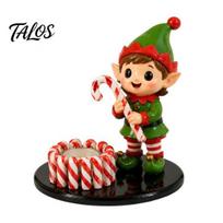 Christmas Candle Holder Holder, Cute Santa Claus/Snowman/Elf Boy/Gingerbread Tealight Resin Decorative Stand Tabletop Candlestick Decor for Christmas