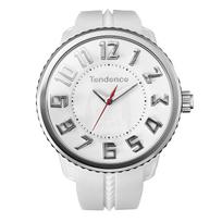 Branded Collaboration 10 ATM Water Mineral White [TENDENCE] Watch, Quartz, Resistant, Glass, Dial, TY430412, Men's [Authentic] white