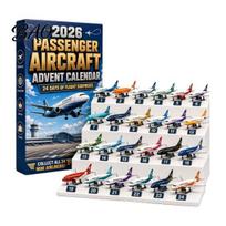 Aviacijos tematikos dekoras Lėktuvų Advento kalendoriai 2026, Lėktuvo žaislo atgalinės atskaitos kalendorius, 24 dienų Kalėdų šventės kalendorius su modeliais, 2D akrilas