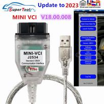 Newly Mini-VCI V18.00.008 For-TOYOTA OBD2 Car Diagnostic Cable Mini VCI J2534 FTDI FT232RL TIS Techstream Auto Cables Connectors Mini VCI Cable