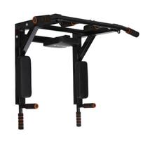 Wall-Mounted Pull-up Bar with Handles Padded for Fitness Room black
