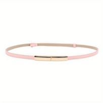 Adjustable Elastic Ladies Dress Waist Belt Slim Women Belt Buckle Skinny Female Belt M rožinė