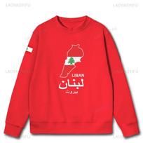 Lebanon Lebanon National Map Mens Hoodies Black White Sporting Clothing Pullovers Men's Printed Men Hoodie Clothes Autumn Winter L red