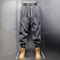 Vyriškos Harem Džinsai Laisvos Hip Hop Kelnės Skalbti Džinsiniai Džinsai Kelnės Vyrui Jogger Kelnės Vyriškos Kelnės Harajuku Krovinių Džinsai Laisvalaikio Kelnės L gray