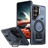 Military Armor Rugged Magnetic Case for Samsung S26 S25 Edge FE S24 S22 S23 Ultra Plus A05S A15 A24 A25 A35 A55 A56 A36 A26 A16 Galaxy S25 gray