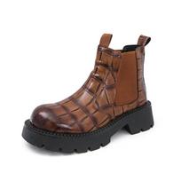 British Style High-Top Men's Motorcycle Martin Boots - 2025 Autumn/Winter Plus Size Leather Work Boots 45 ruda