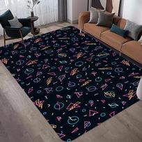 Arcade Stars Boulingo takelio kilimas 90-ųjų Arcade Retro kilimas Namų kino teatro kambario grindų kilimėlis Žaidėjų kambario dekoras Retro dovana 40x60cm brown