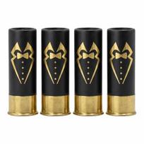 4PCS/Set 12 Gauge Shot Glass Drinking Cup 36ML Capacity Food Grade Tequila Glasses Plastic Creative Flat Cup Soldier’s Lipstick black
