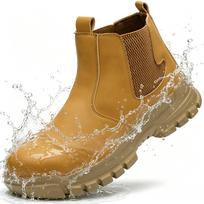 Men Steel Toe Safety Work Boots Anti-smash Puncture Proof Kevlar Midsole Waterproof Lightweight Industrial Shoes Rotary Buckle 47 brown