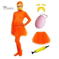 Viso kūno kostiumas Oranžinis bodysuit, su tiulio sijonu, netikra pilvo dalimi, geltonais ūsais ir antakiais, vientisos spalvos kostiumas Atviras Zentai kostiumas, 120cm B red