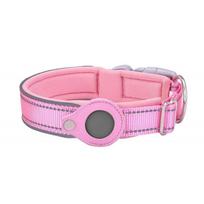 Pet GPS Tracker Holder Dog Collar Anti-Loss Protective Case In S M L XL Sizes Pure Color Design XL pastelinės raudonos spalvos