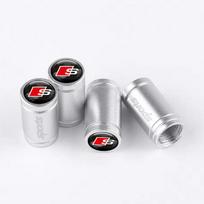 4Pcs S Sports Logo Car Wheel Tire Valve Caps Cover Accessories For Audi A6 C7 A7 Q3 Q5 Q7 S3 RS6 RS7 A1 A2 A3 A4 B8 8P B9 8V A5 gray