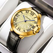 Blue Balloon Men's Watch Automatic Mechanical Waterproof Fashion Business Quartz Wristwatch beige