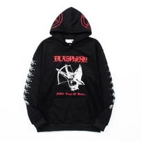 Kritęs Doom Angelas Vyriškas Medvilninis Streetwear Megztinis su Gobtuvu Medium juoda