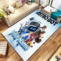 Astro Bot Custom Name Carpet Rug For Living Room Bedroom Home Sofa Decoration,Kids play Non-slip Floor Mat 40x60cm( 15x23in ) gray