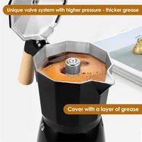 LITE-Coffee Pot Electric 6 Cup,Espresso Machine, Cafetera Italian Coffee Maker Eu Plug juoda