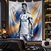 Sieninis gobelenas su Cristiano Ronaldo atspaudu Audinys svetainei, miegamajam, namų dekoravimui 180cmx230cm