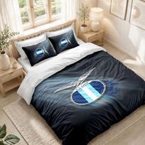 Bedding Set 1 Duvet Cover 2 Pillowcases Lazio FC Print Bedroom Home Decoration 135cmx200cm black