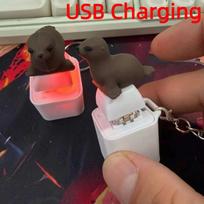 Novelty Seal Dog Light-Up Fidget Key Ring Animal Shaped Fidget Pendant  Daily Pocket Key Accessory Style A USB Charging brown