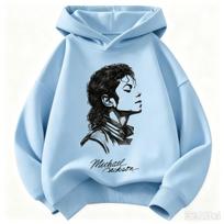 Naujas vaikų gobtuvas Michael Jackson Retro raidės figūros spaudinys Puloveris Vaikams Berniukams Mergaitėms Laisvalaikio Vintage Mados Gobtuvas 140 white