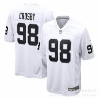 Mens NFL Raiders 17 Adams 98 Crosby Black White Embroidered Football Jersey Game Day Fan Wear XXL