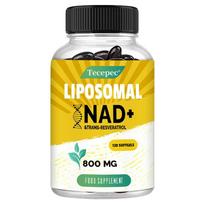Tecepec Liposomal NAD+ 500mg & Trans-Resveratrol 300mg Supplements , 800mg per Serving, Phosphatidylcholine, 120 Softgels 120 Capsules