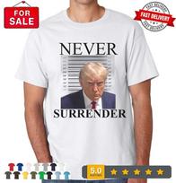 2025/Never Surrender! Donald Trump Official Mugshot T-Shirt Unisex T-Shirt XXXL gray