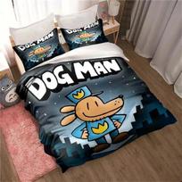 3D animacinis šuo žmogus paklodės užvalkalas pagalvės užvalkalas patalynės komplektas Dav Pilkey suaugusiems berniukams mergaitėms miegamojo dekoravimas Viengulis dvigulis dydis 100x135cm white