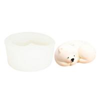 Epoxy Resin Handmade DIY Craft Silicone Mould 3D Art Wax Mold Soap Making Polar Bear Candle Mold beige