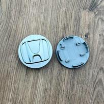 4 vnt. 62 mm ratlankio centrinis dangtelis su logotipu, stebulės dangtelis, ženklelis, emblema Honda Civic City Accord Odyssey Spirior CRV Hrv Jazz CBR HR-V white